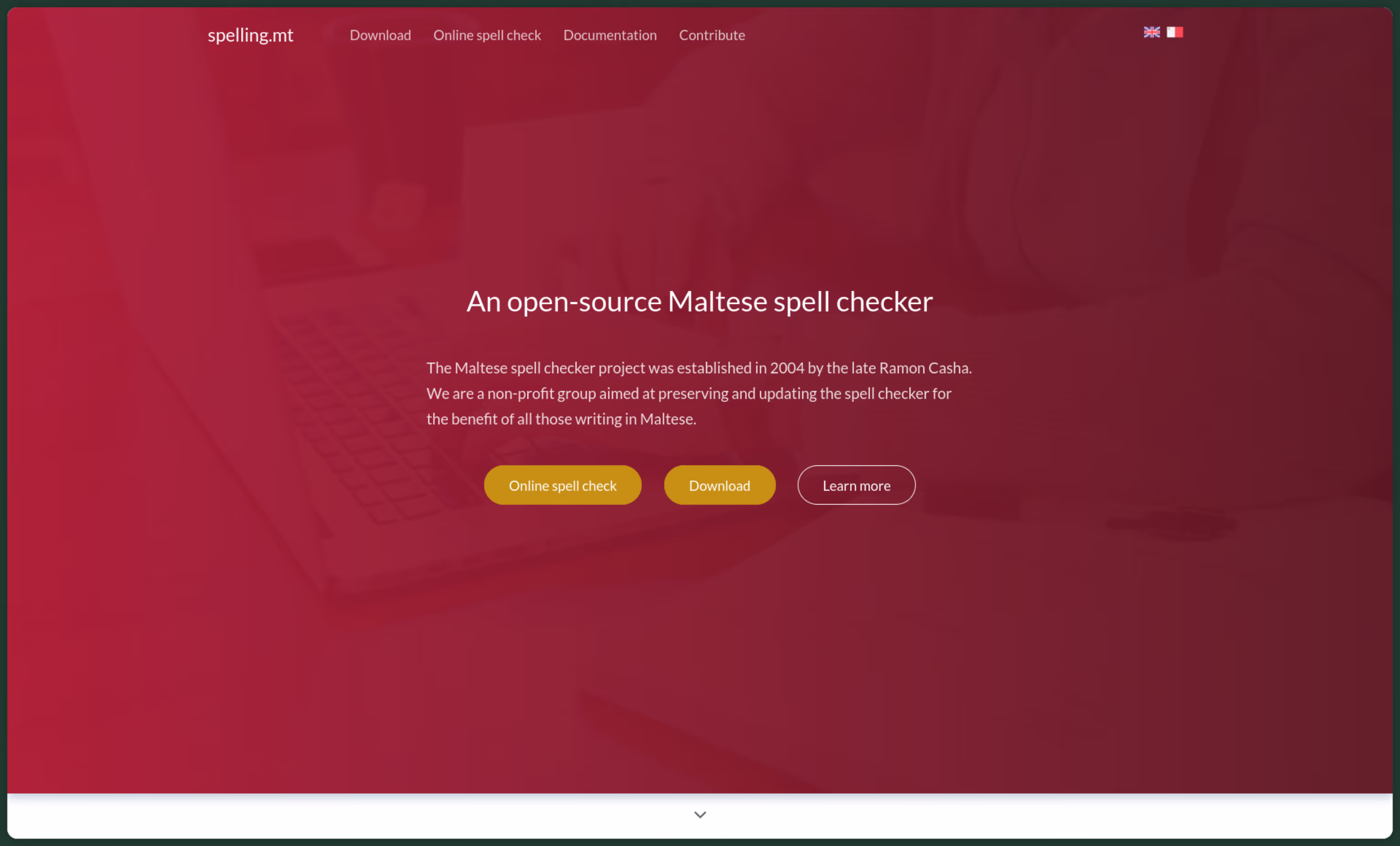 English-language homepage